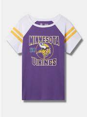 Plus Size NFL Minnesota Vikings Classic Fit Cotton Boatneck Varsity Tee, PURPLE, hi-res