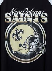 Plus Size NFL New Orleans Saints Classic Fit Cotton Boatneck Varsity Tee, DEEP BLACK, alternate