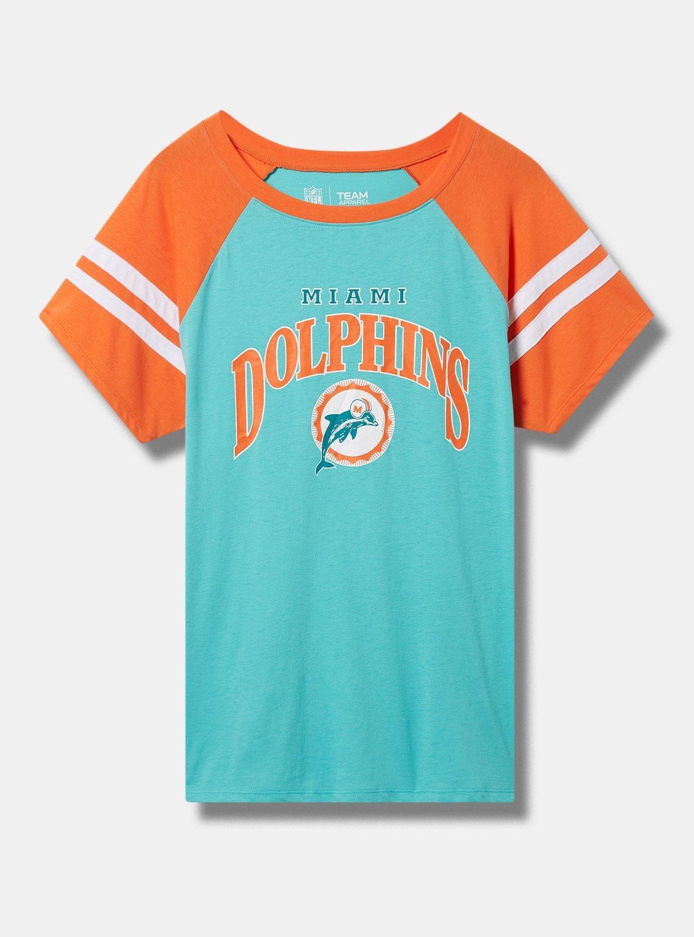 Plus Size - NFL Miami Dolphins Classic Fit Cotton Boatneck Varsity Tee -  Torrid