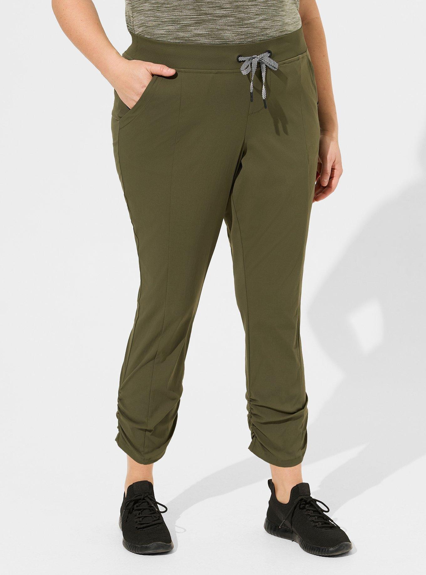 TORRID Happy Camper Stretch Woven Ruched Capri Active Pant