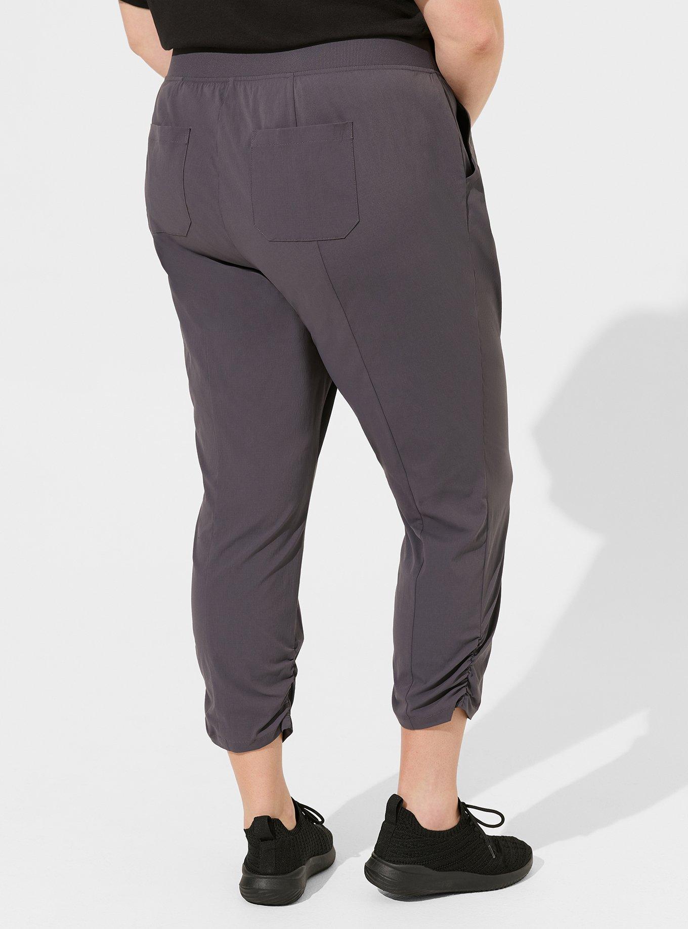 TORRID Happy Camper Stretch Woven Ruched Capri Active Pant