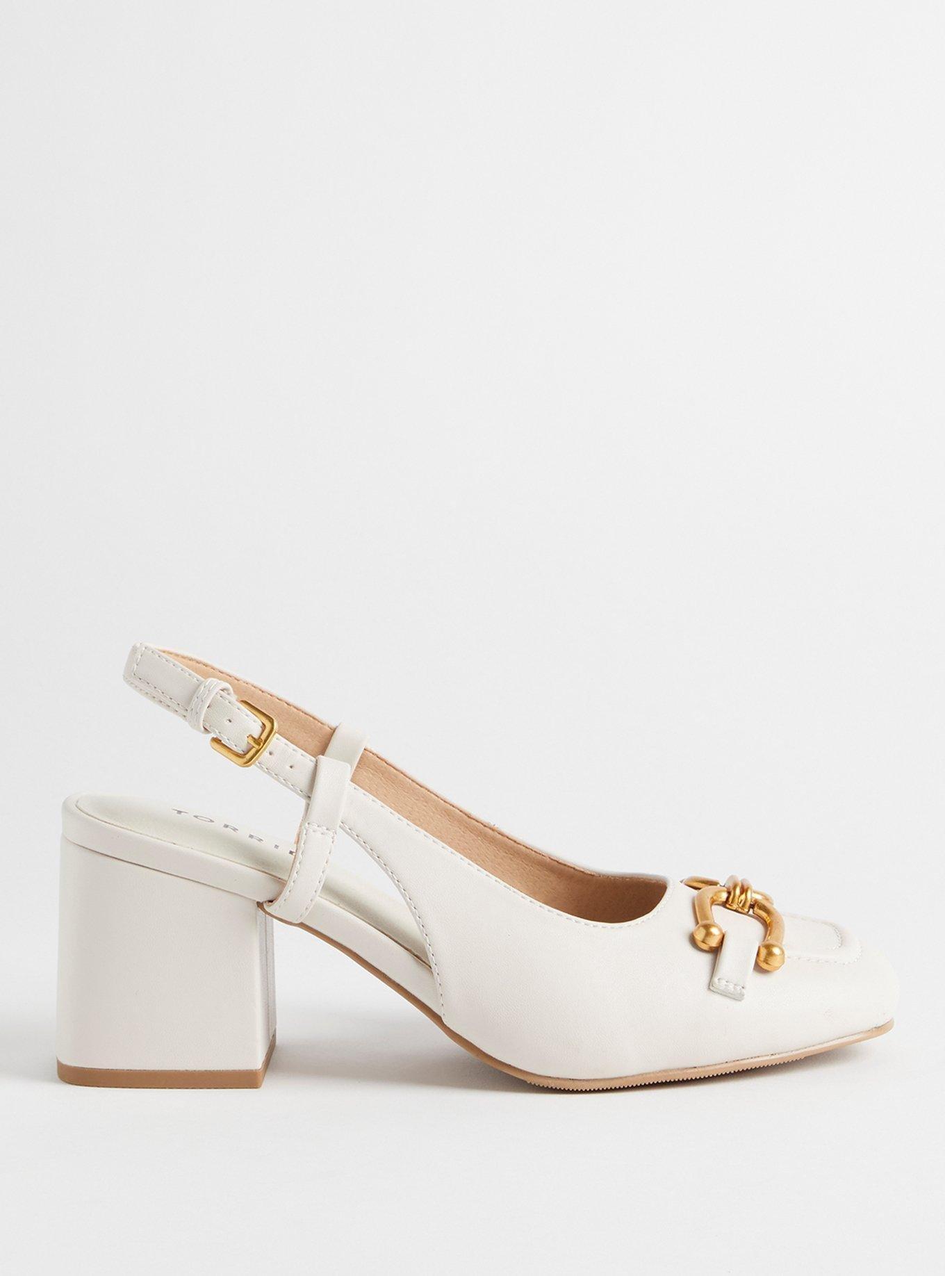 Slingback Block Heel with Hardware (WW)