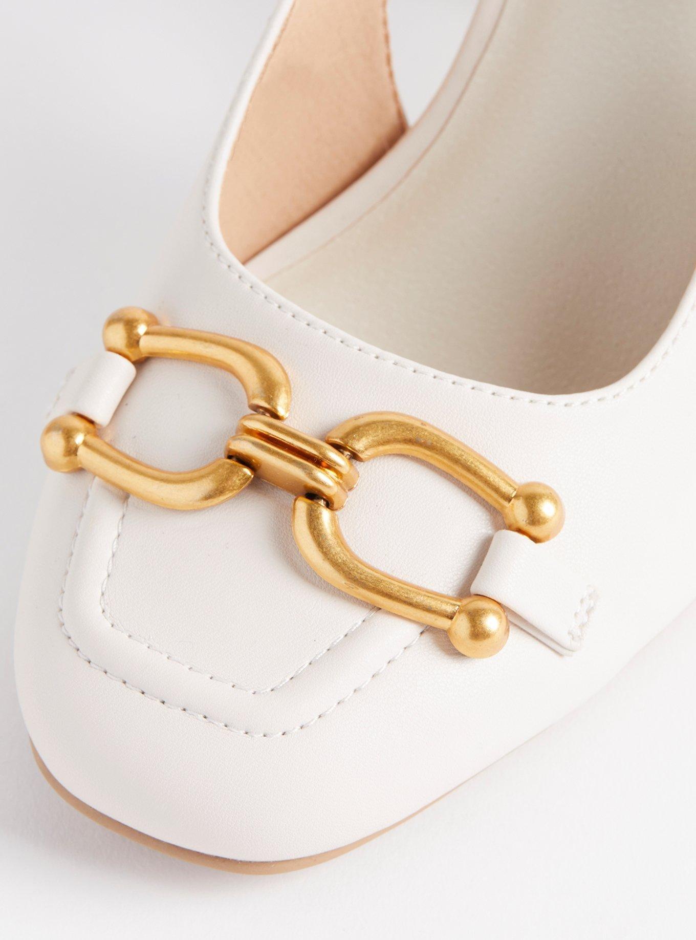 Slingback Block Heel with Hardware (WW)