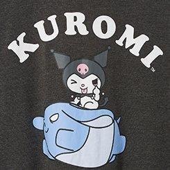 Kuromi Classic Fit Cotton Roll Sleeve Tee, CHARCOAL HEATHER, swatch