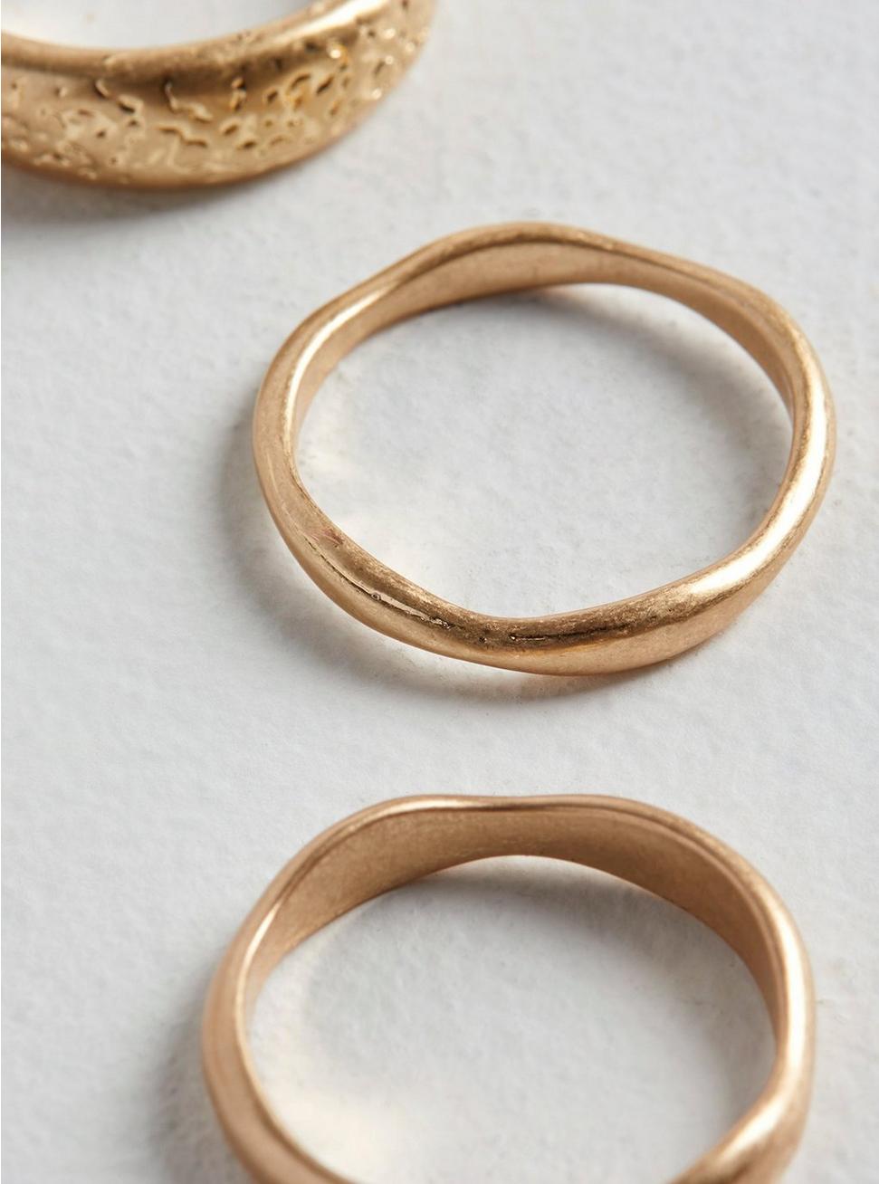 Hammered Ring Set, GOLD, alternate