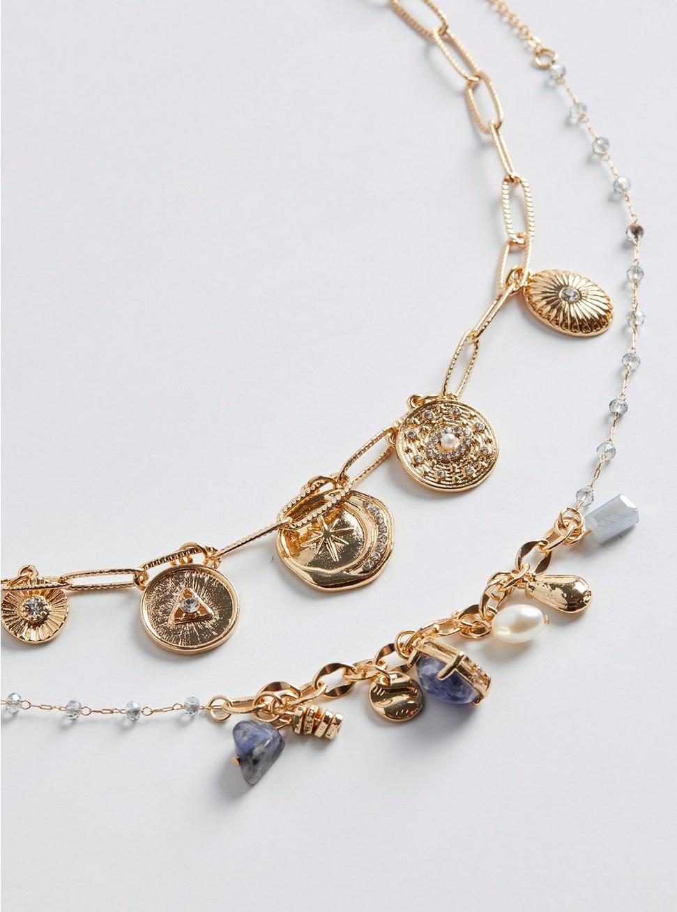 Charm Layered Necklace , , alternate