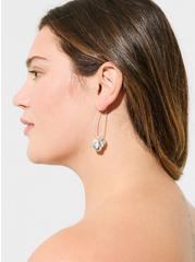 Plus Size Hammered Petal Hook Drop Earring, , alternate