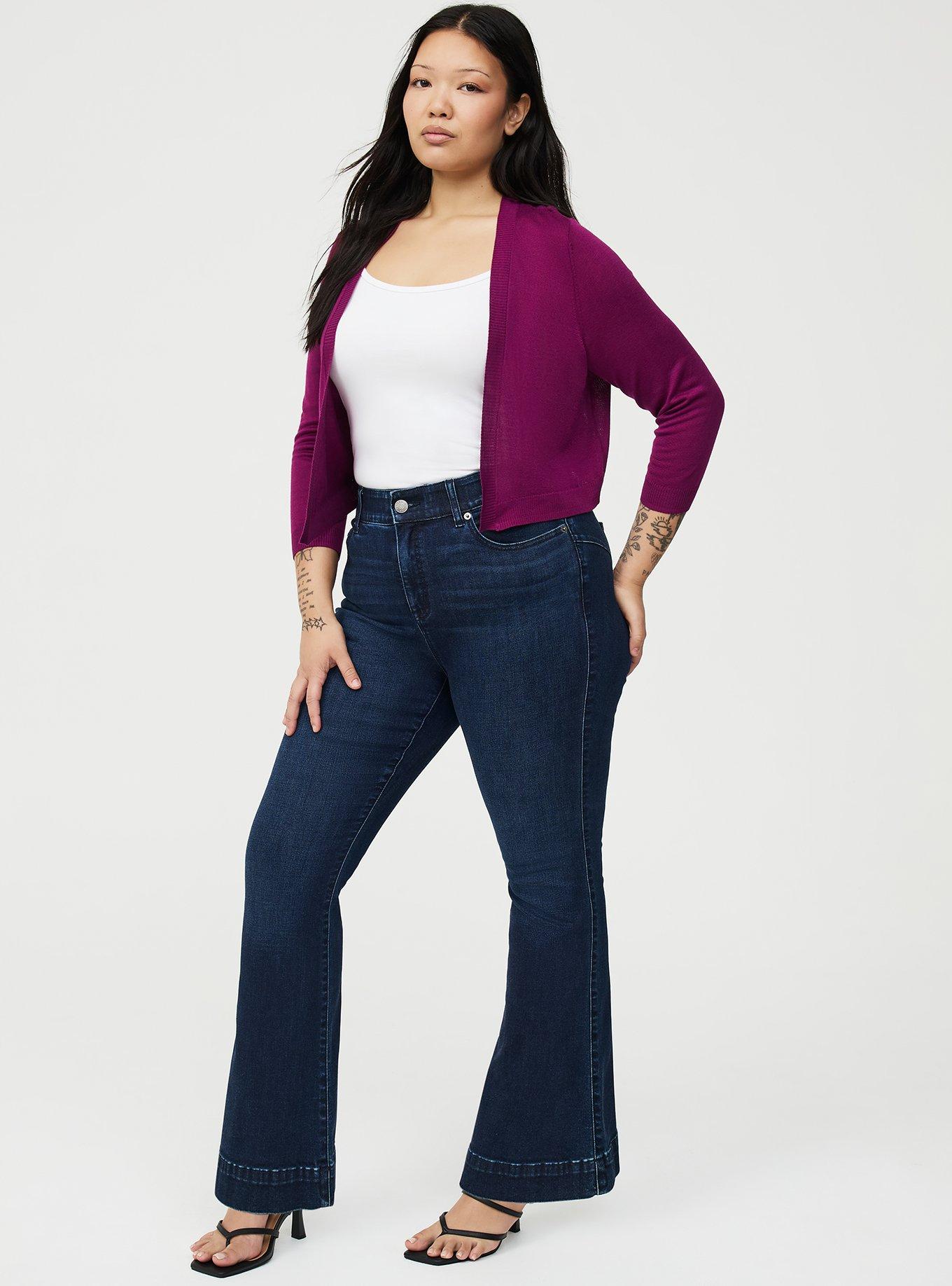 3/4 Sleeve Cropped Shrug, PLUM CASPIA, alternate