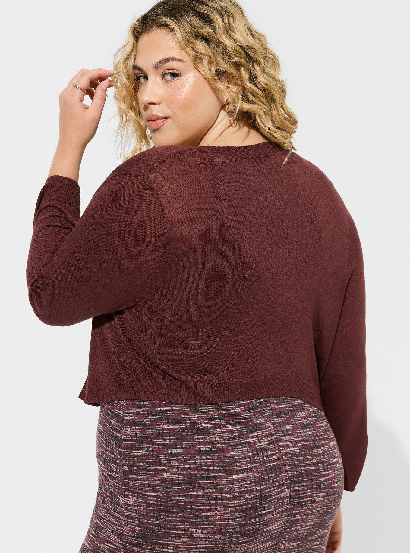 Plus Size - Tissue Weight 3/4 Sleeve Shrug Sweater - Torrid