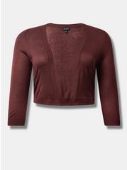 Plus Size Tissue Weight 3/4 Sleeve Shrug Sweater, SASSAFRAS, hi-res