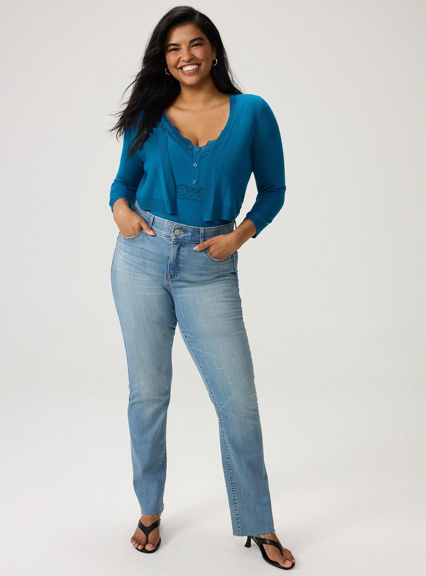 3/4 Sleeve Cropped Shrug, LYONS BLUE, alternate