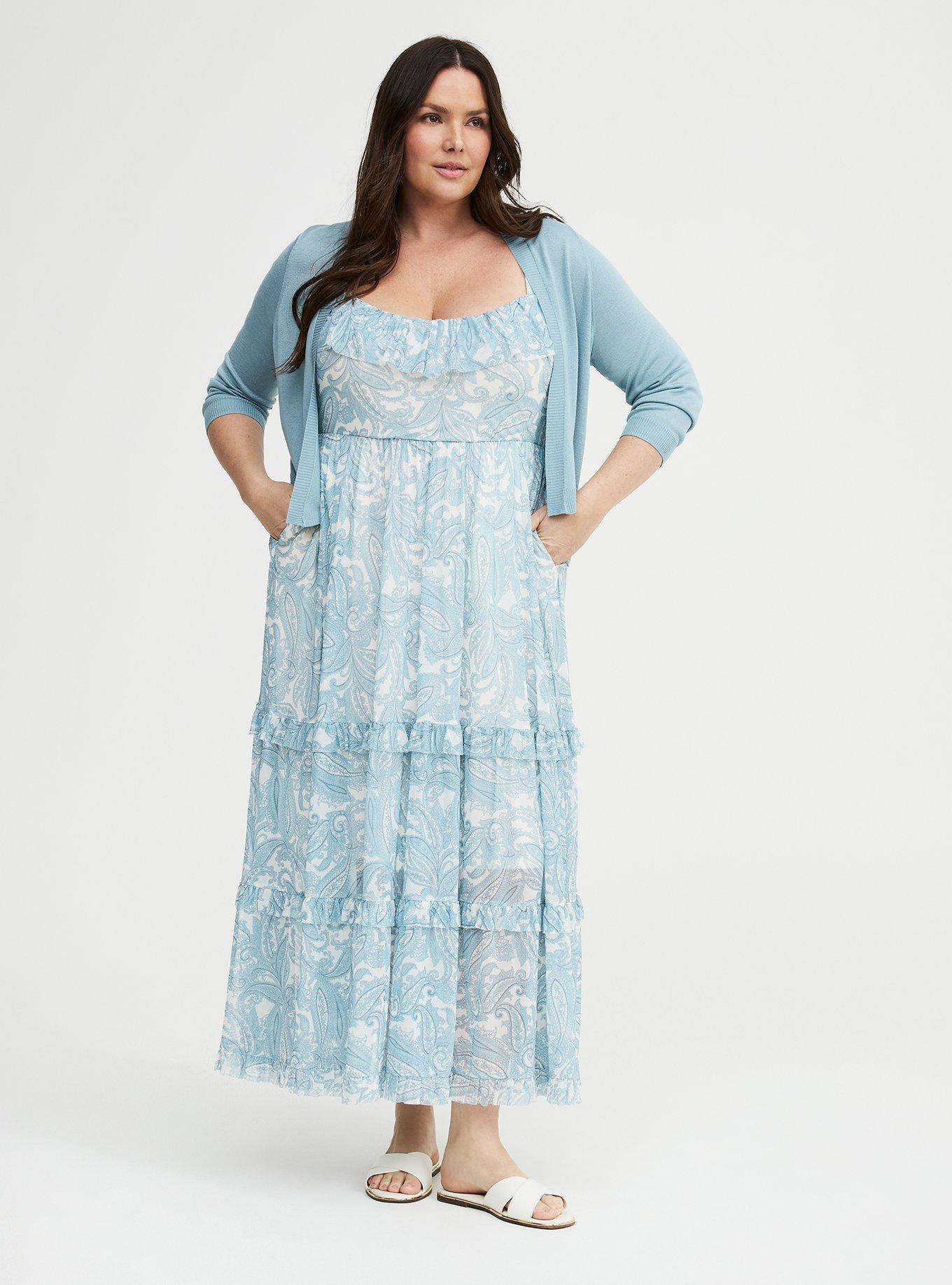 3/4 Sleeve Cropped Shrug, STONE BLUE, hi-res