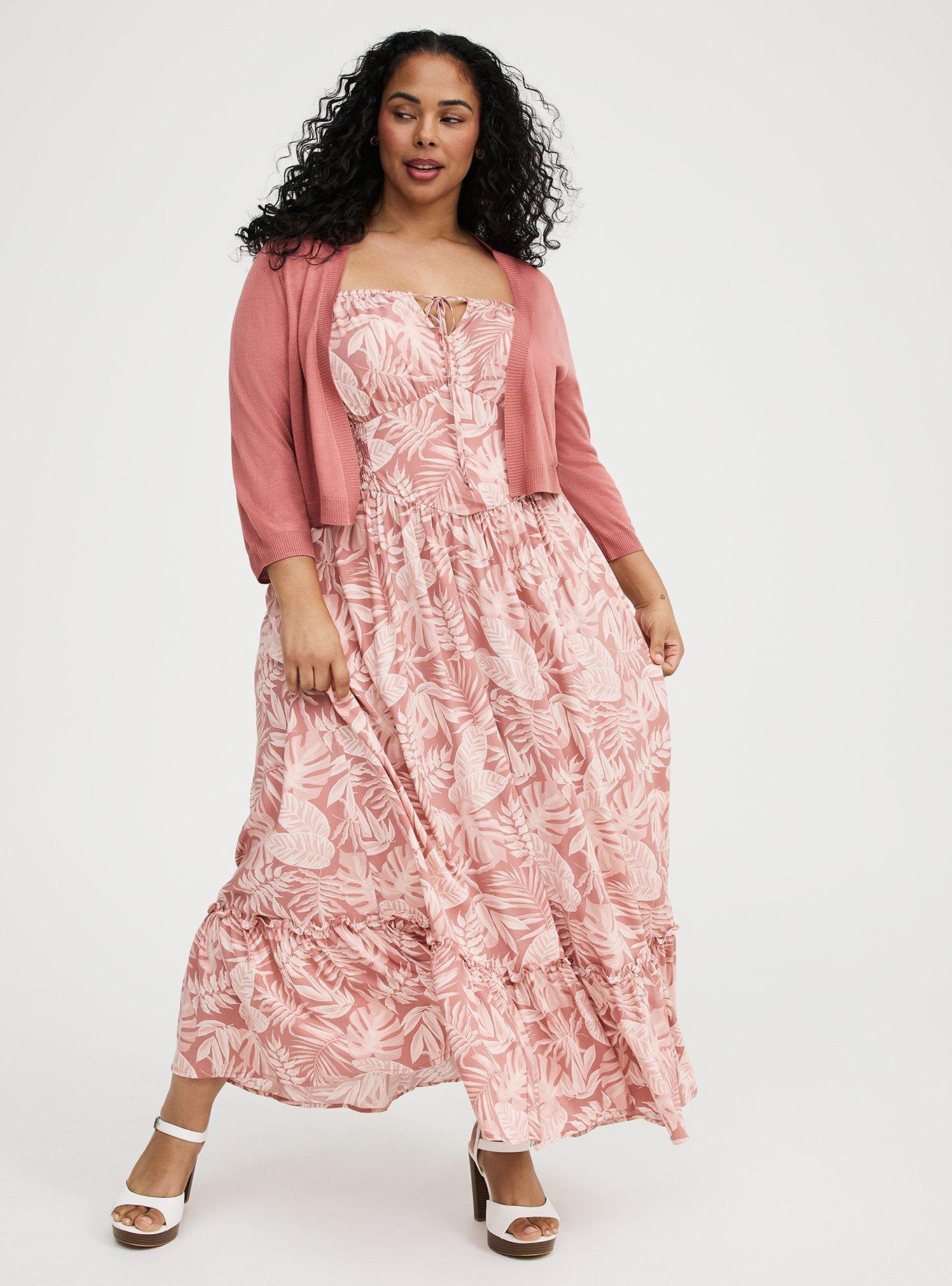 3/4 Sleeve Cropped Shrug, LIGHT MAHOGANY, alternate