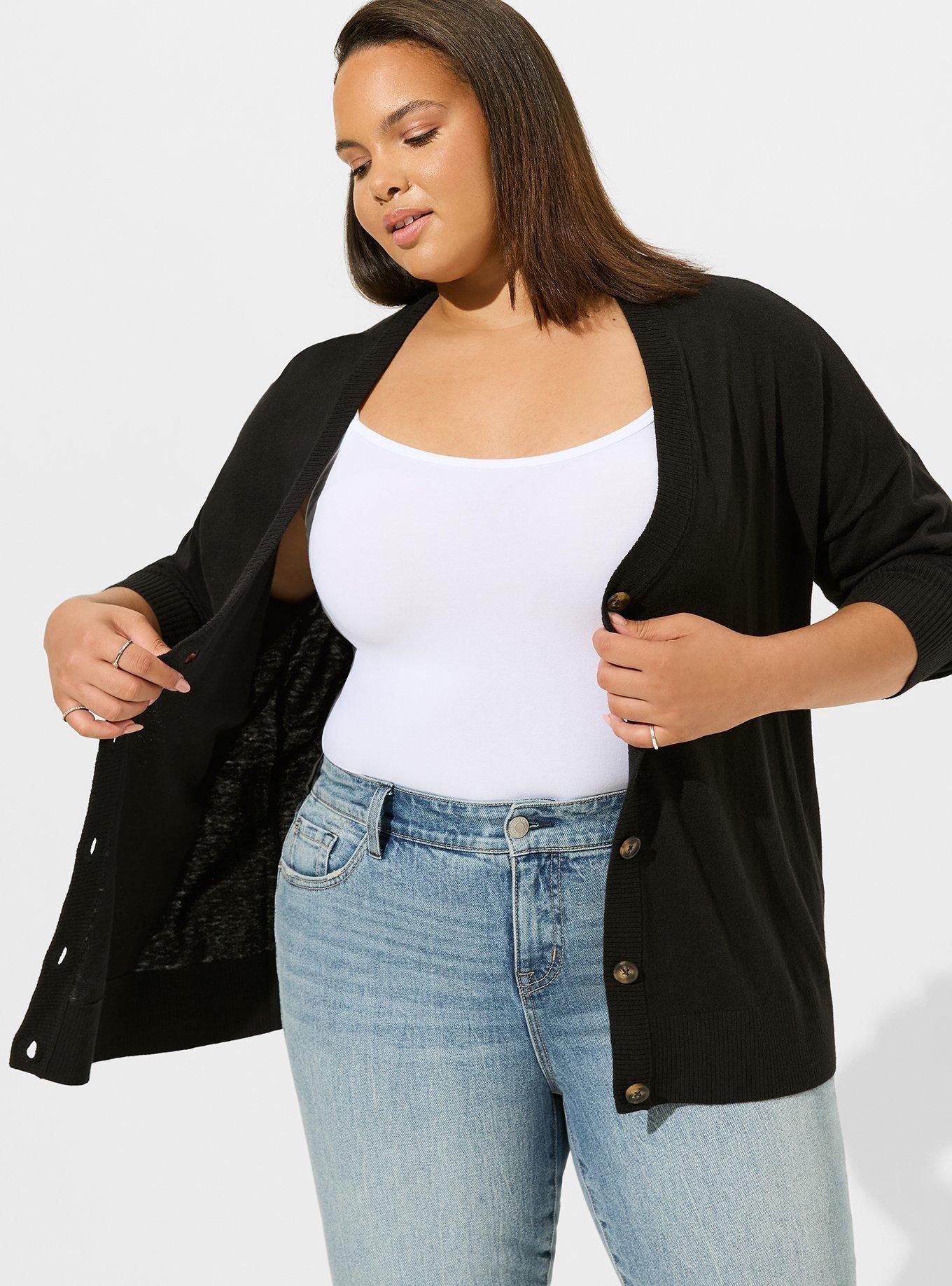 Plus Size Boyfriend Cardigan Drop Shoulder Sweater Torrid