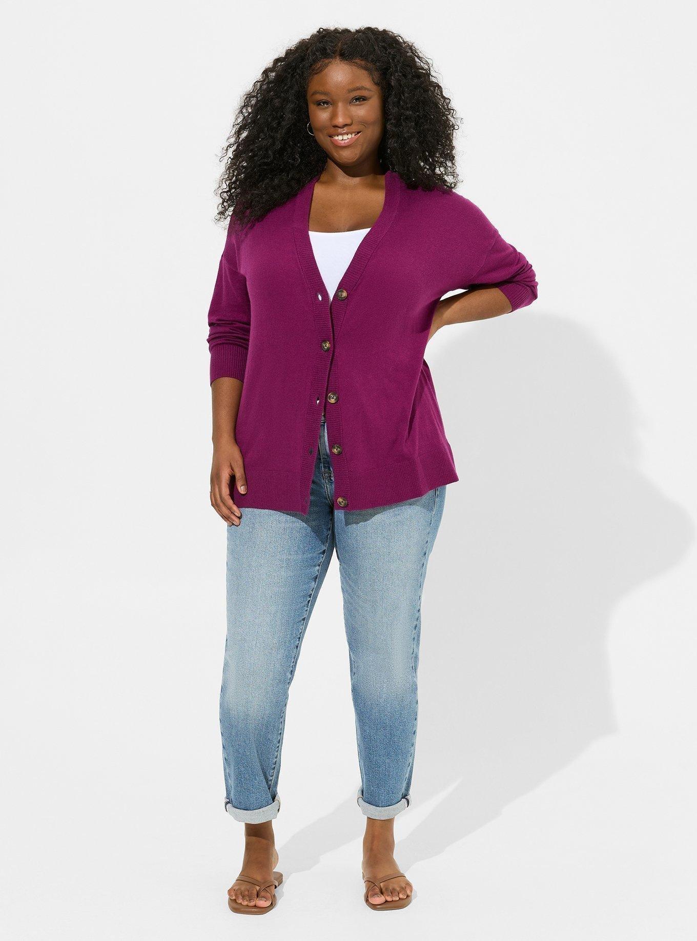 Plus Size Boyfriend Cardigan Drop Shoulder Sweater Torrid