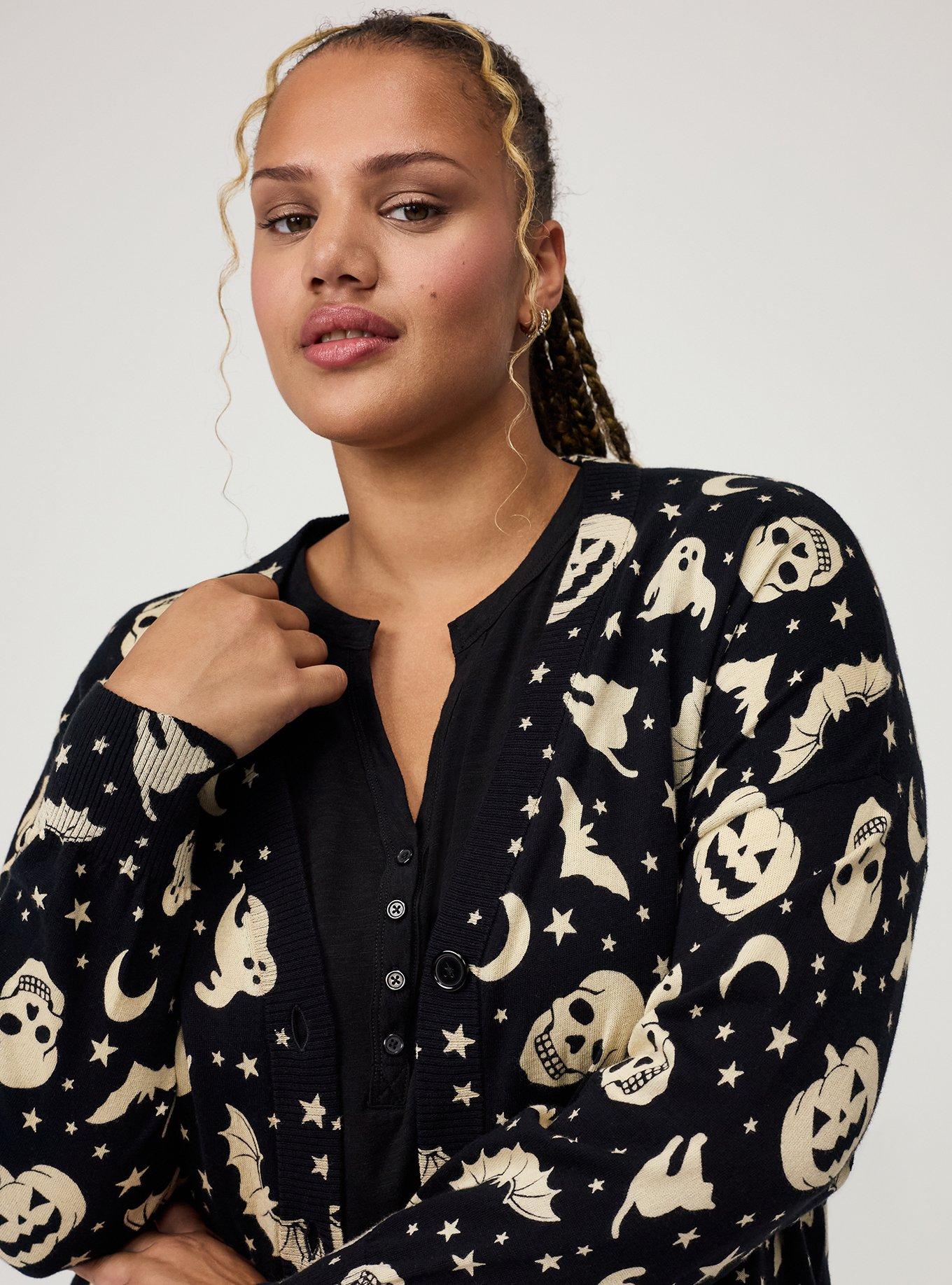 Halloween Boyfriend Cardigan, STARRY HALLOWEEN ORANGE, alternate