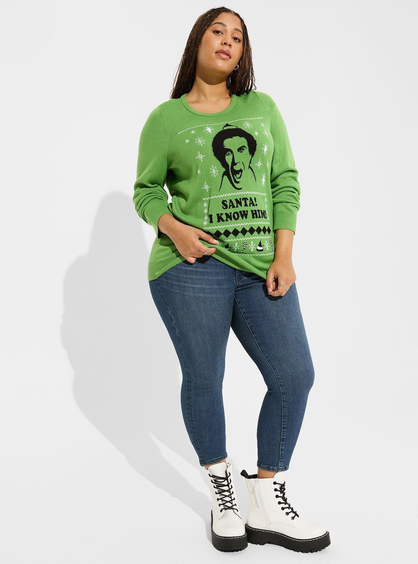 Warner Brothers Elf Pullover Sweater, GREEN, alternate