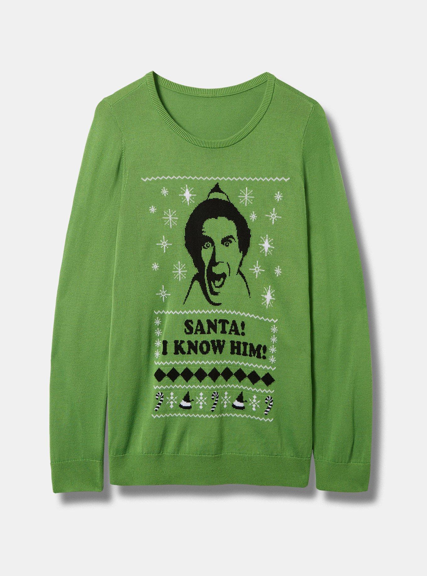 Warner Brothers Elf Pullover Sweater, GREEN, hi-res