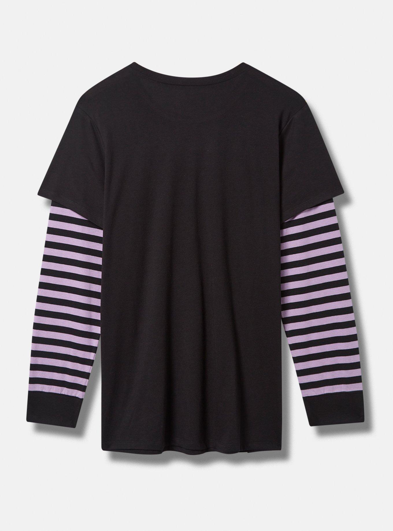 Coraline Classic Fit Cotton 2Fer Tee, DEEP BLACK, alternate