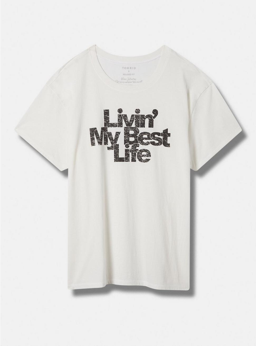 Livin Life Relaxed Fit Vintage Cotton Jersey Crew Neck Tee, IVORY, hi-res