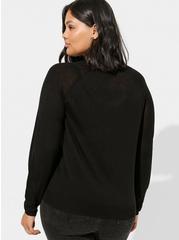 Tissue Weight Pullover Raglan Crop Sweater, DEEP BLACK, alternate