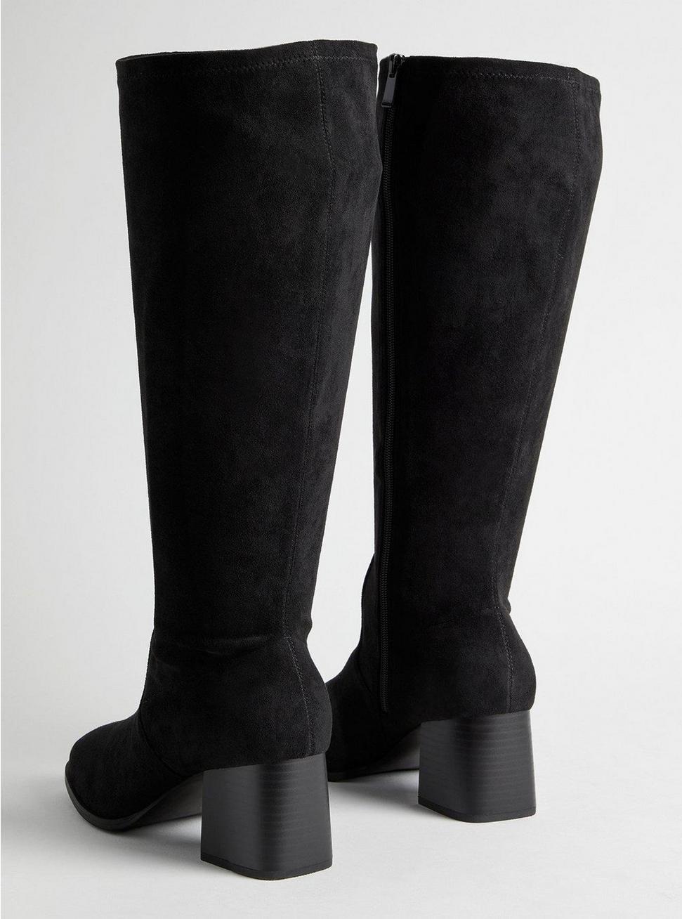 Plus Size Square Toe Heel Knee Boot (WW), BLACK, alternate