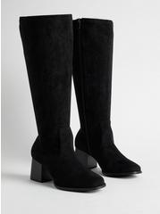 Plus Size Square Toe Heel Knee Boot (WW), BLACK, hi-res