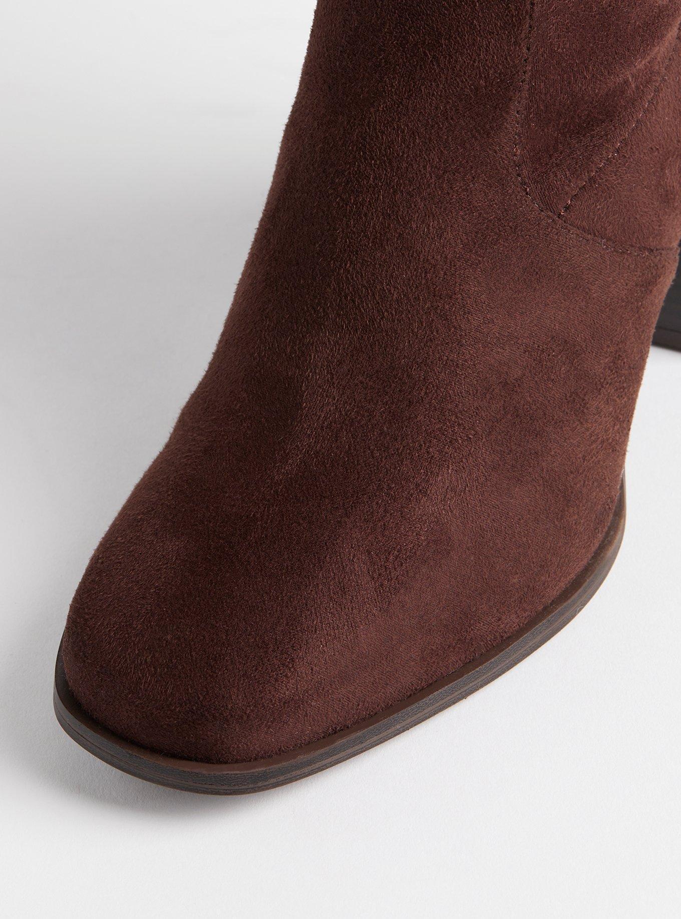 Square Toe Heel Knee Boot (WW), DARK BROWN, alternate