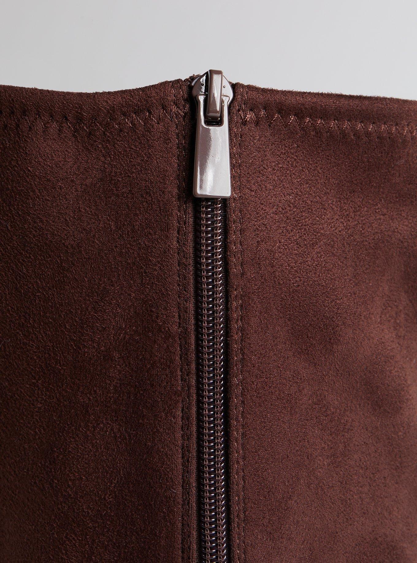 Square Toe Heel Knee Boot (WW), DARK BROWN, alternate