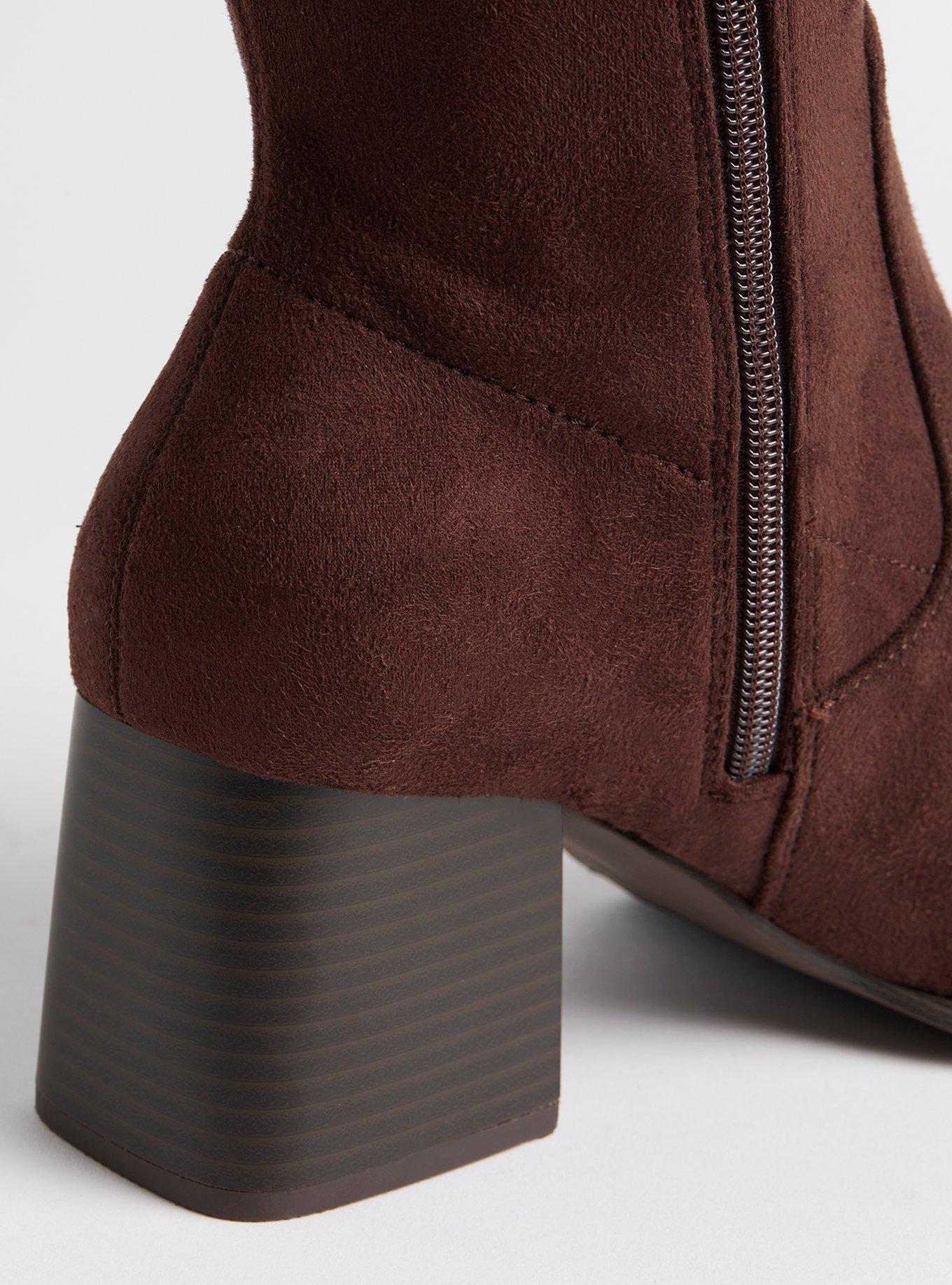 Square Toe Heel Knee Boot (WW), DARK BROWN, alternate