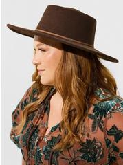 Plus Size Boater Hat, BROWN, alternate