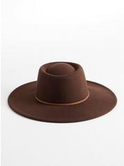 Plus Size Boater Hat, BROWN, hi-res