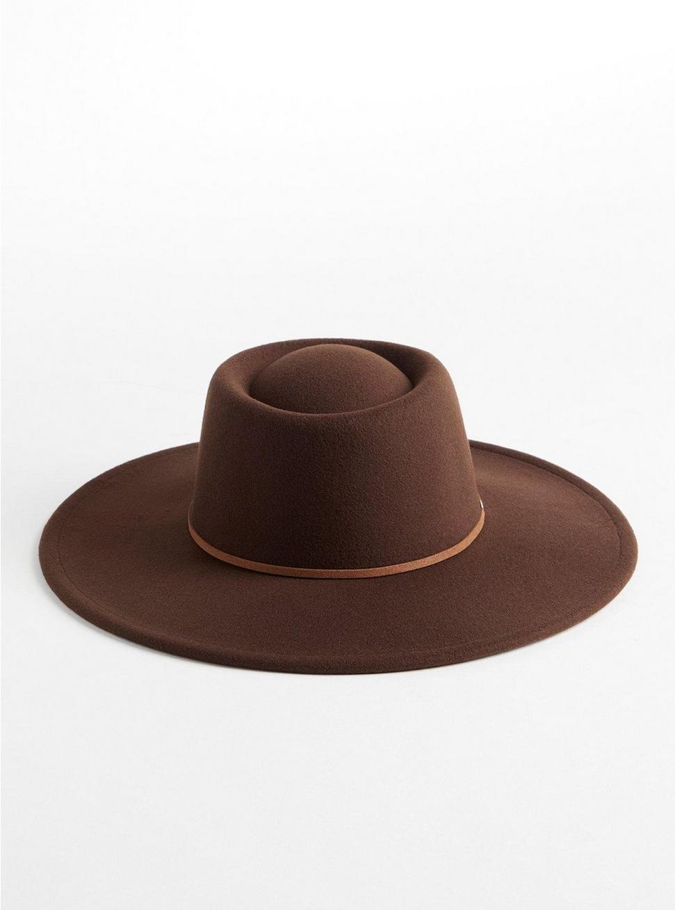 Plus Size Boater Hat, BROWN, hi-res