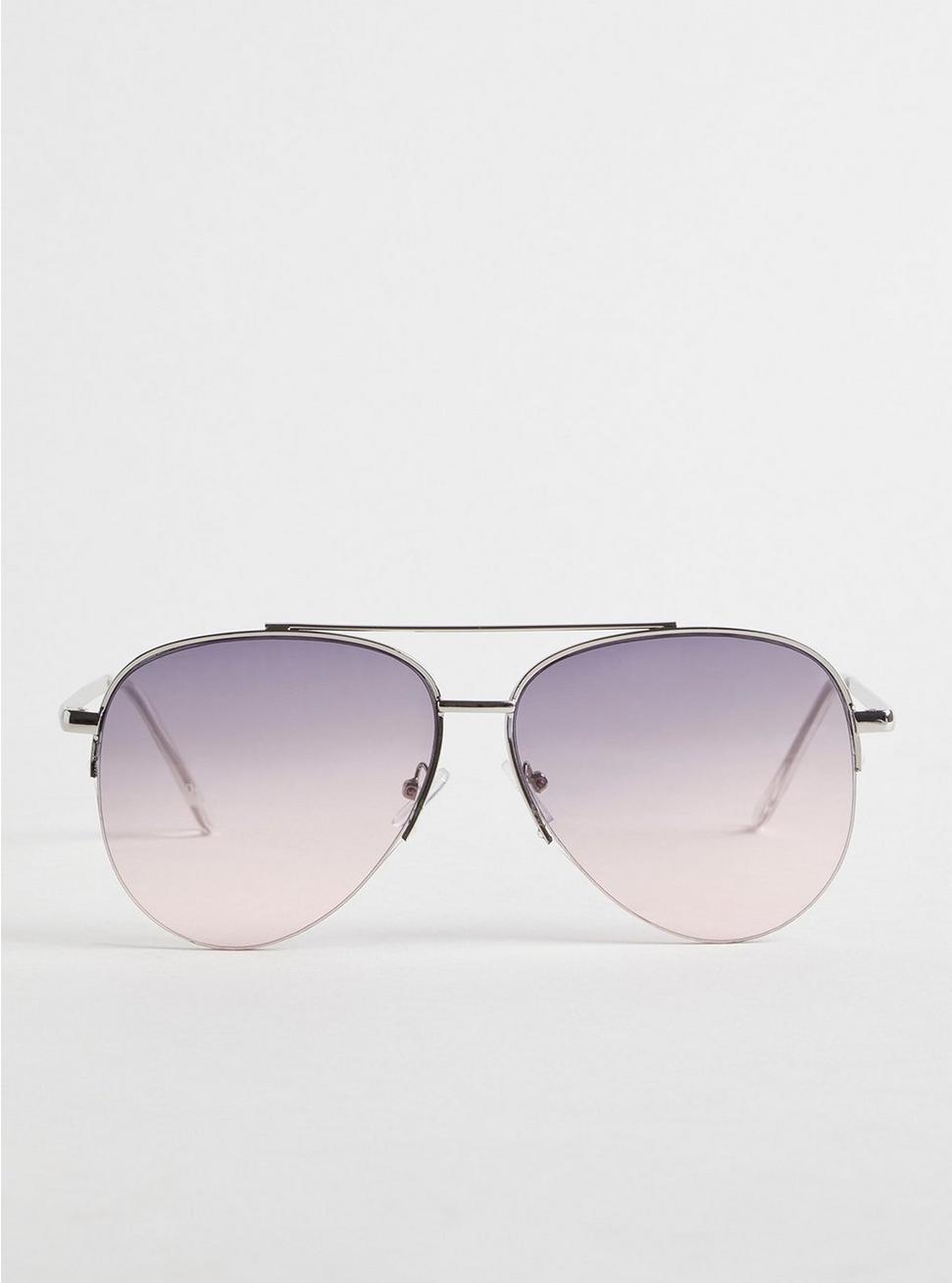 Plus Size Aviator Ombre Lens Sunglasses, , hi-res