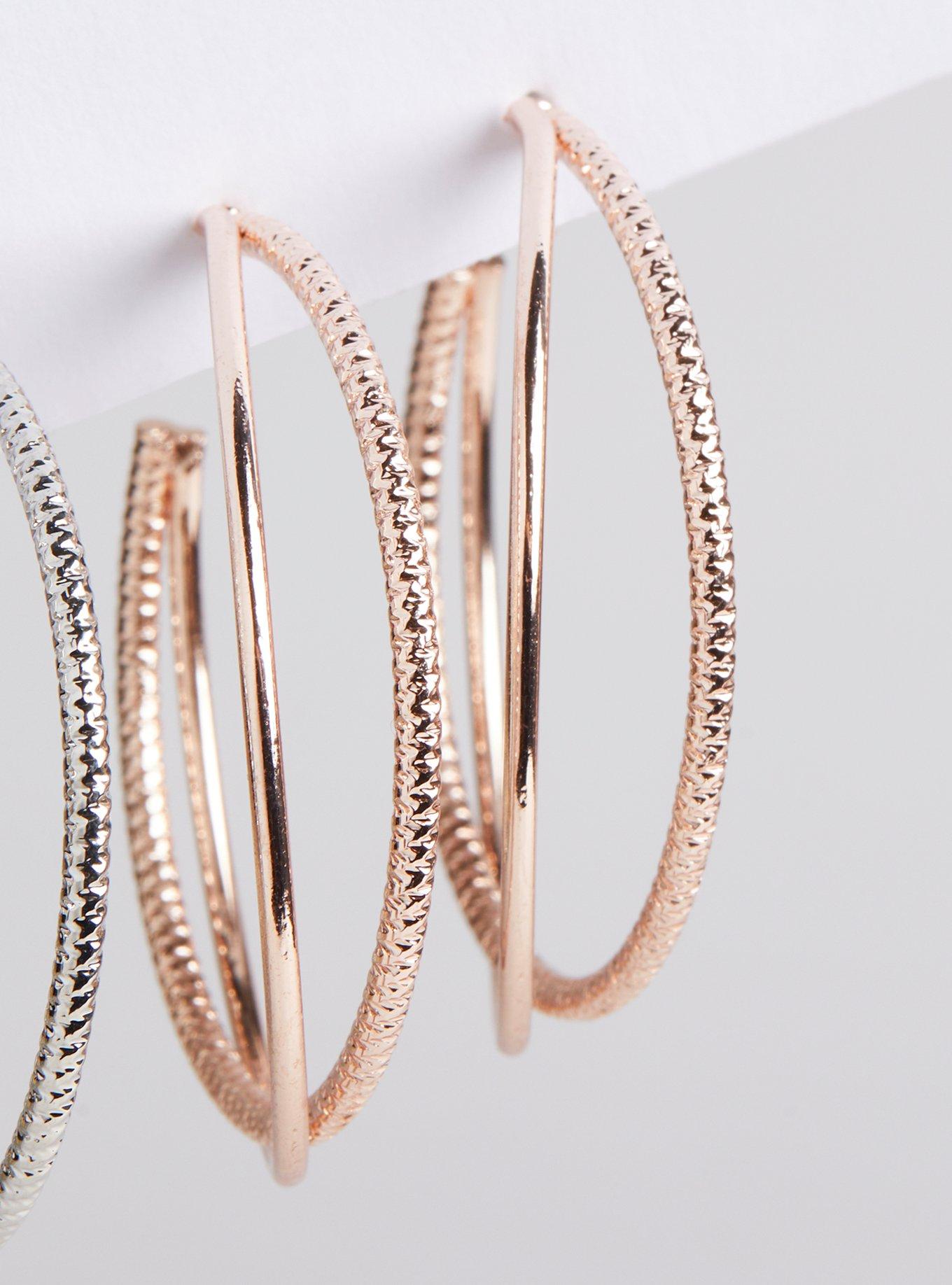 Textured Hoop Earring Set