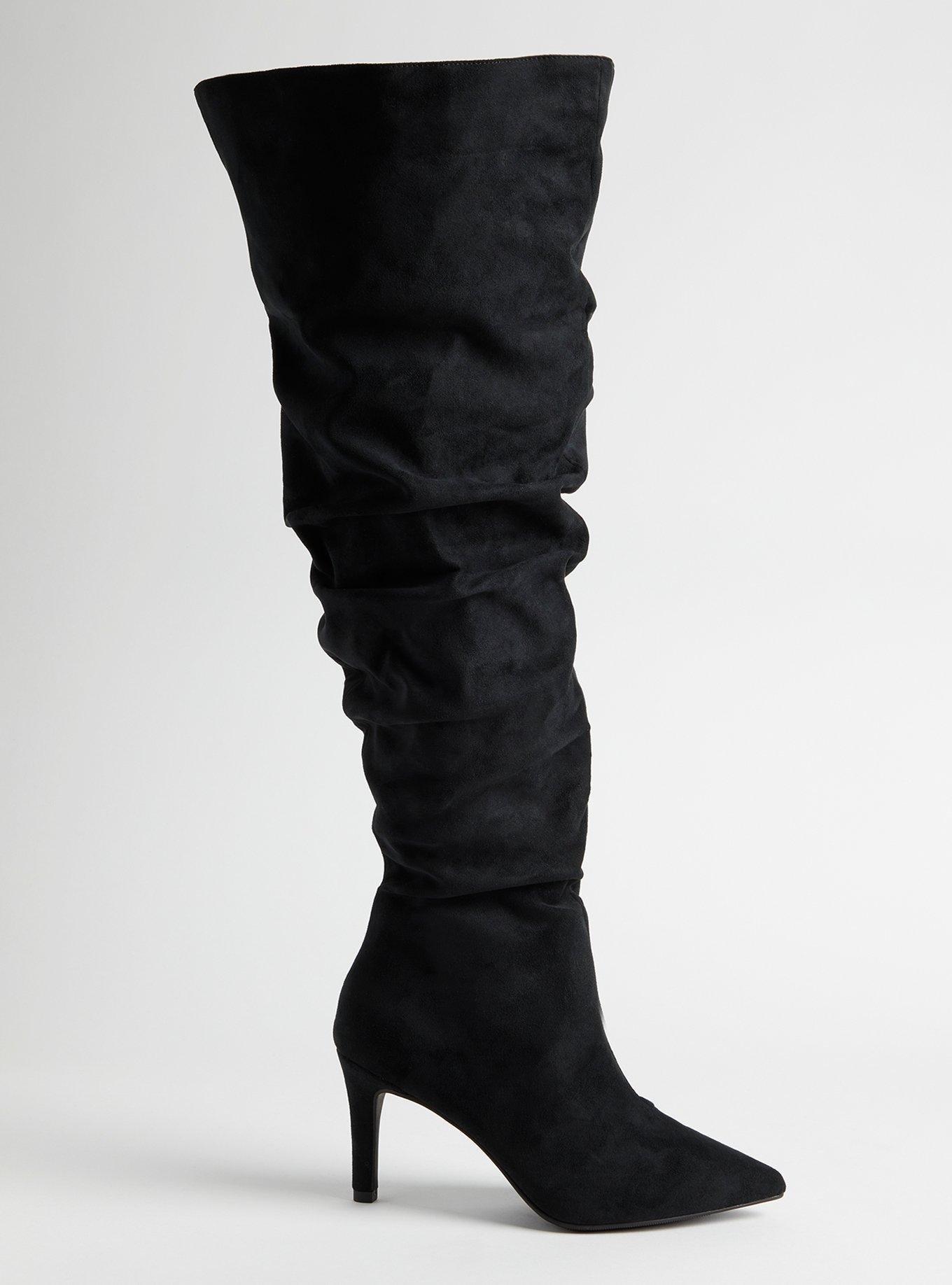 Over-The-Knee Stiletto Slouch Boot (WW), BLACK, alternate