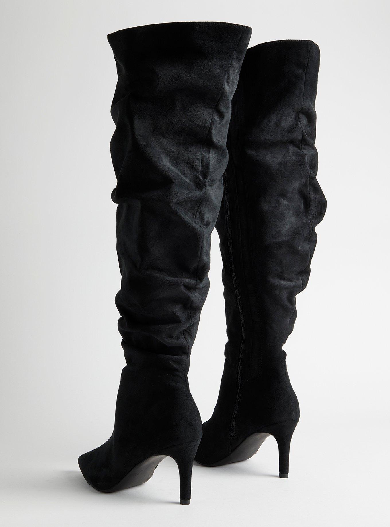 Over-The-Knee Stiletto Slouch Boot (WW), BLACK, alternate