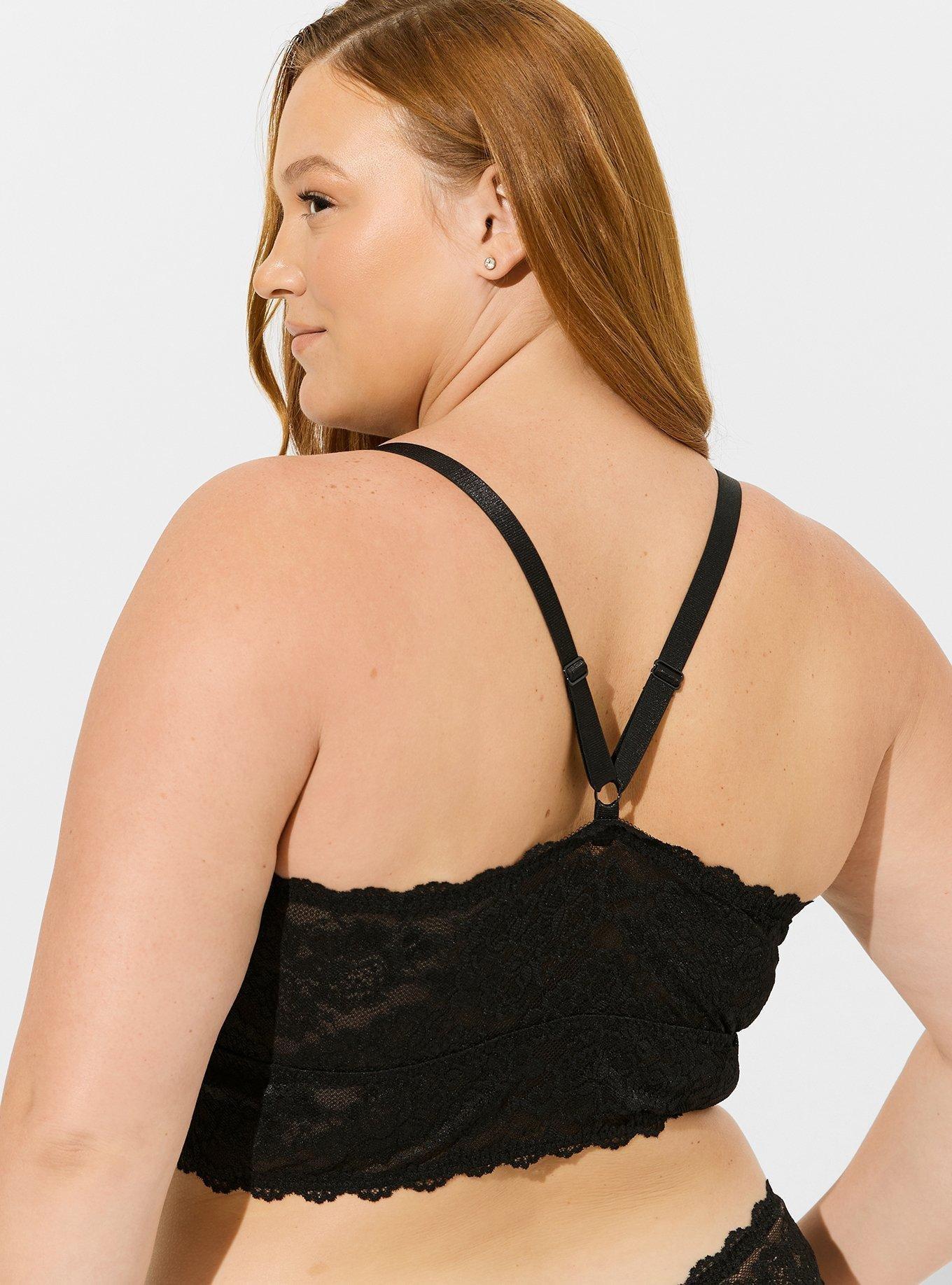 Plus Size - Lightly Lined Diamante XO Front Bralette - Torrid