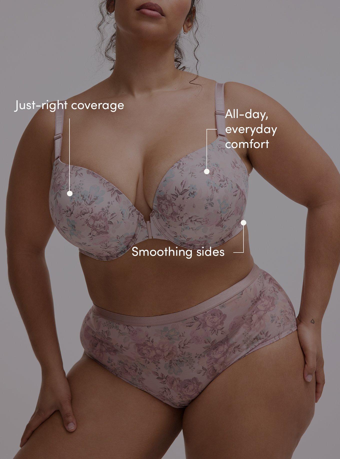 Perfect Coverage Push-Up Smooth Front-Close Bra, SMALL SHEER FLORAL, alternate