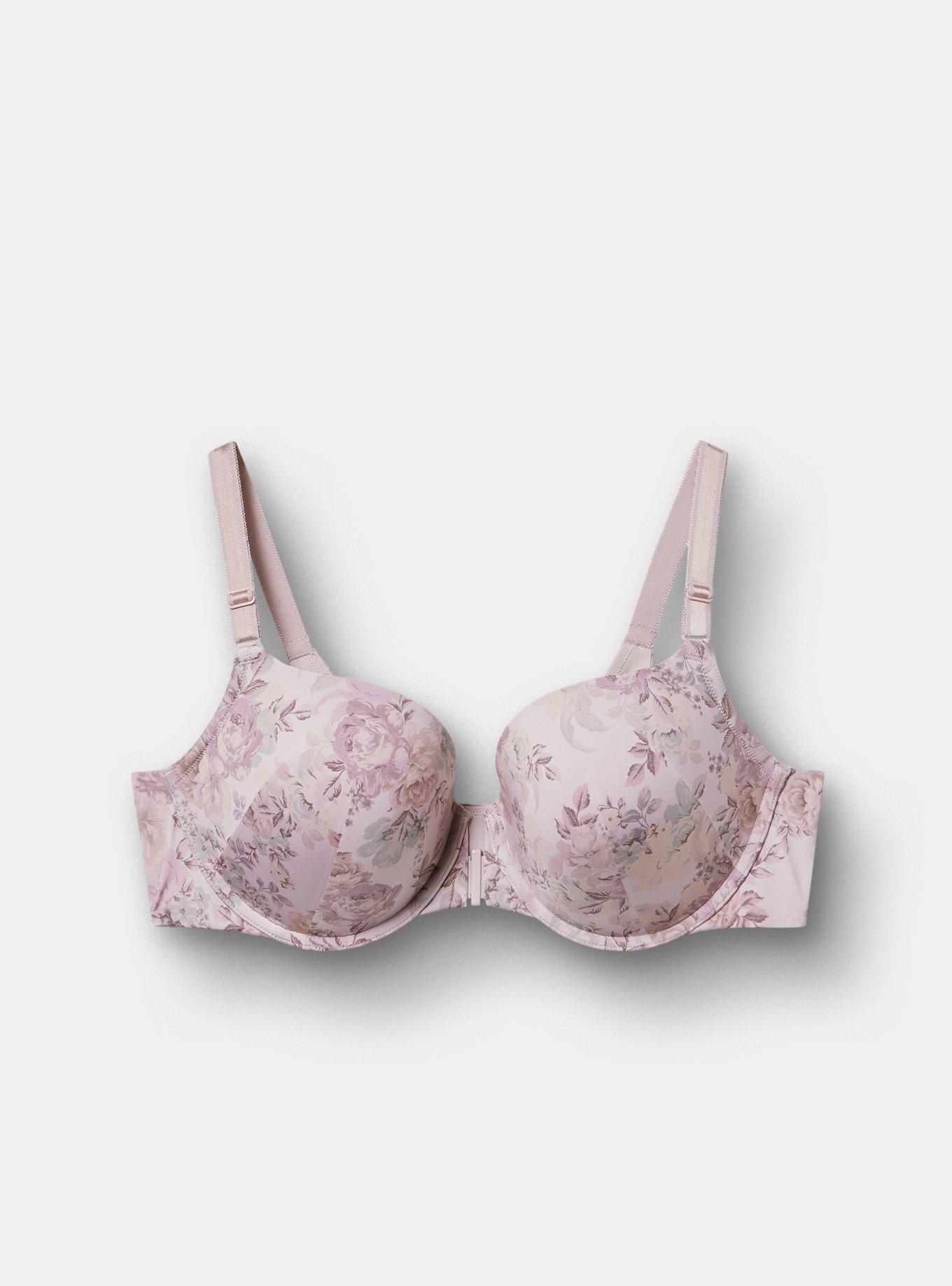 Perfect Coverage Push-Up Smooth Front-Close Bra, SMALL SHEER FLORAL, hi-res