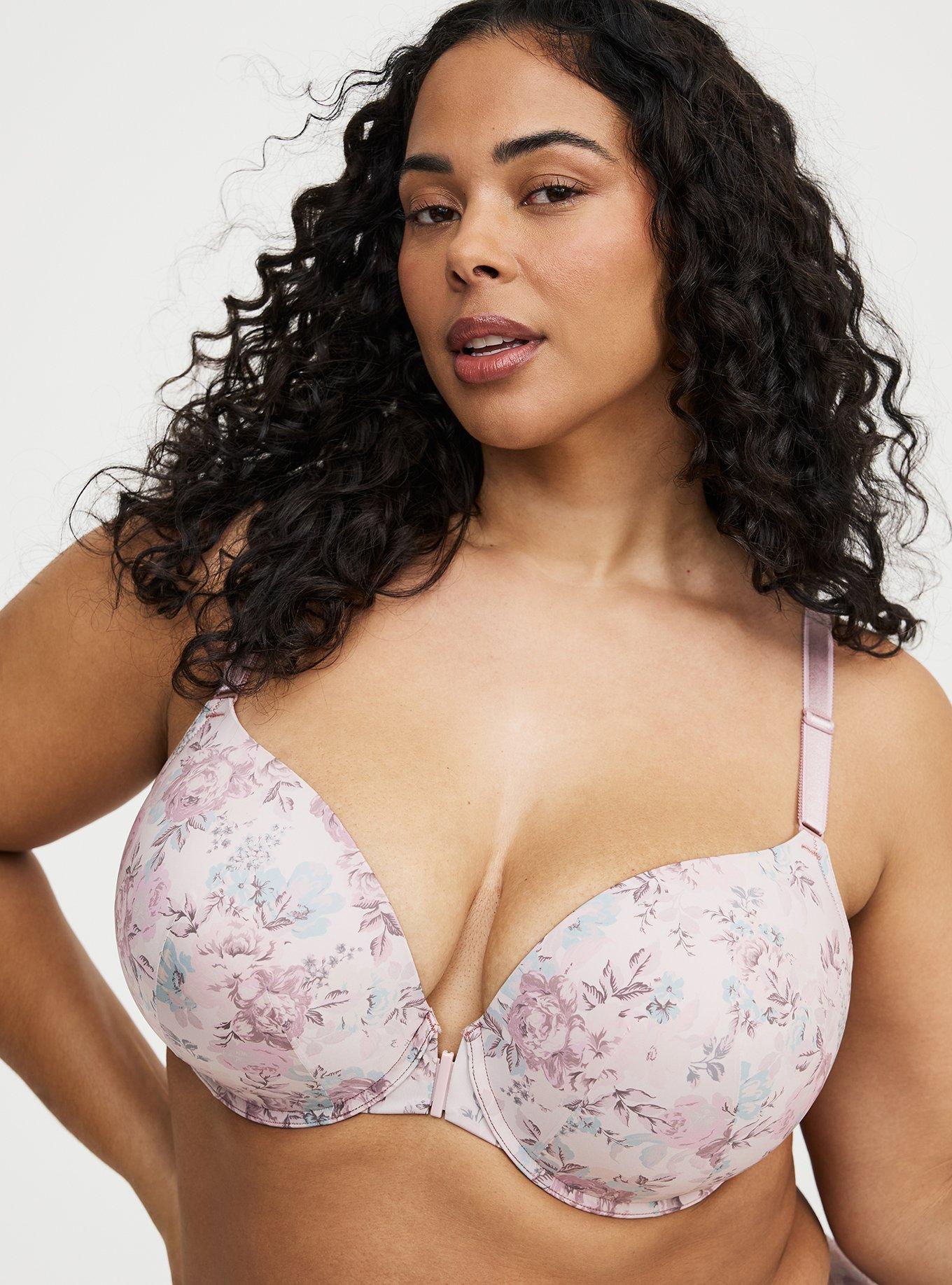 Perfect T-Shirt Push-Up Front-Close Bra, SMALL SHEER FLORAL, hi-res