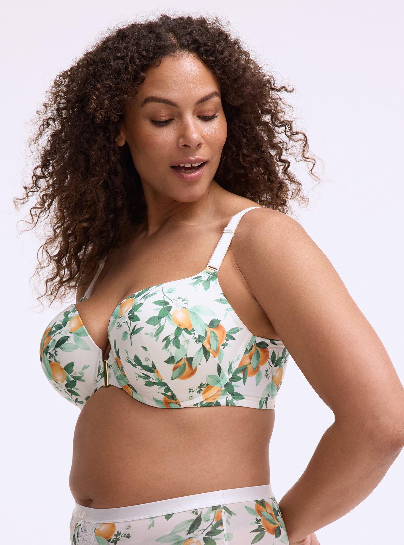 Perfect Coverage Push-Up Smooth Front-Close Bra, PICKED ORANGES SMALL WHITE, alternate