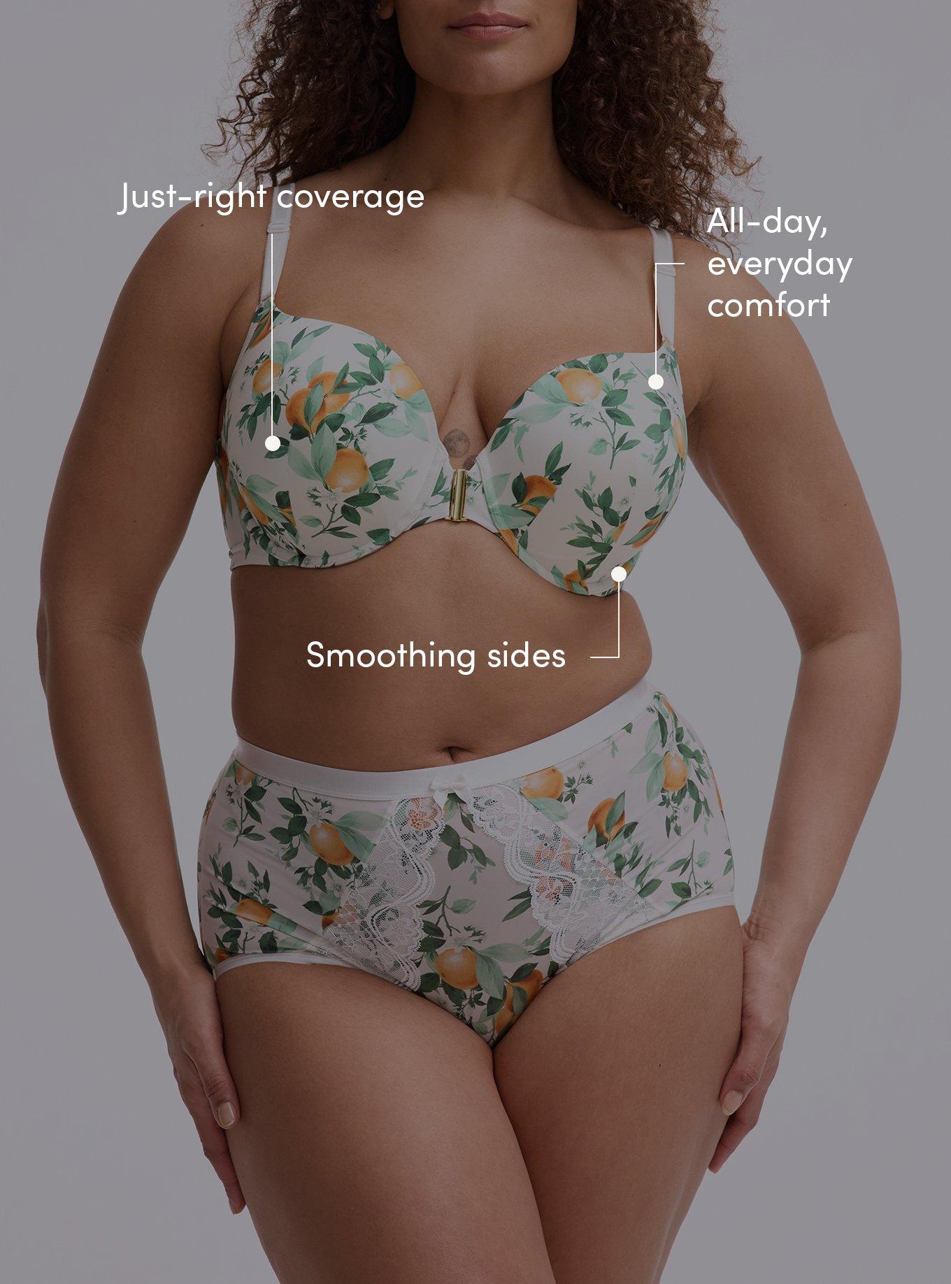 Perfect Coverage Push-Up Smooth Front-Close Bra, PICKED ORANGES SMALL WHITE, alternate