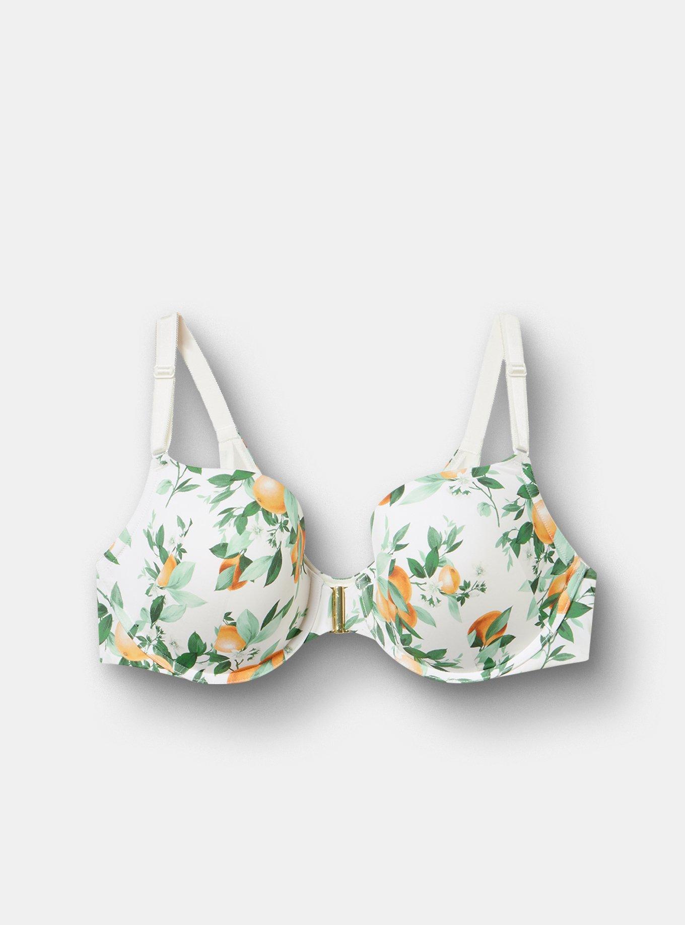 Perfect Coverage Push-Up Smooth Front-Close Bra, PICKED ORANGES SMALL WHITE, hi-res