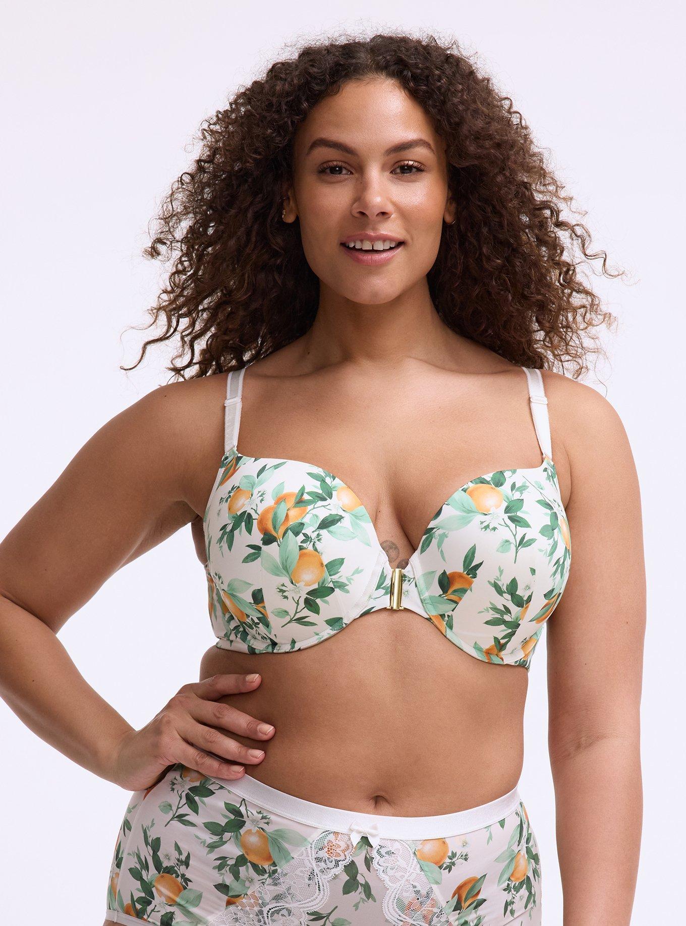 Perfect Coverage Push-Up Smooth Front-Close Bra, PICKED ORANGES SMALL WHITE, hi-res