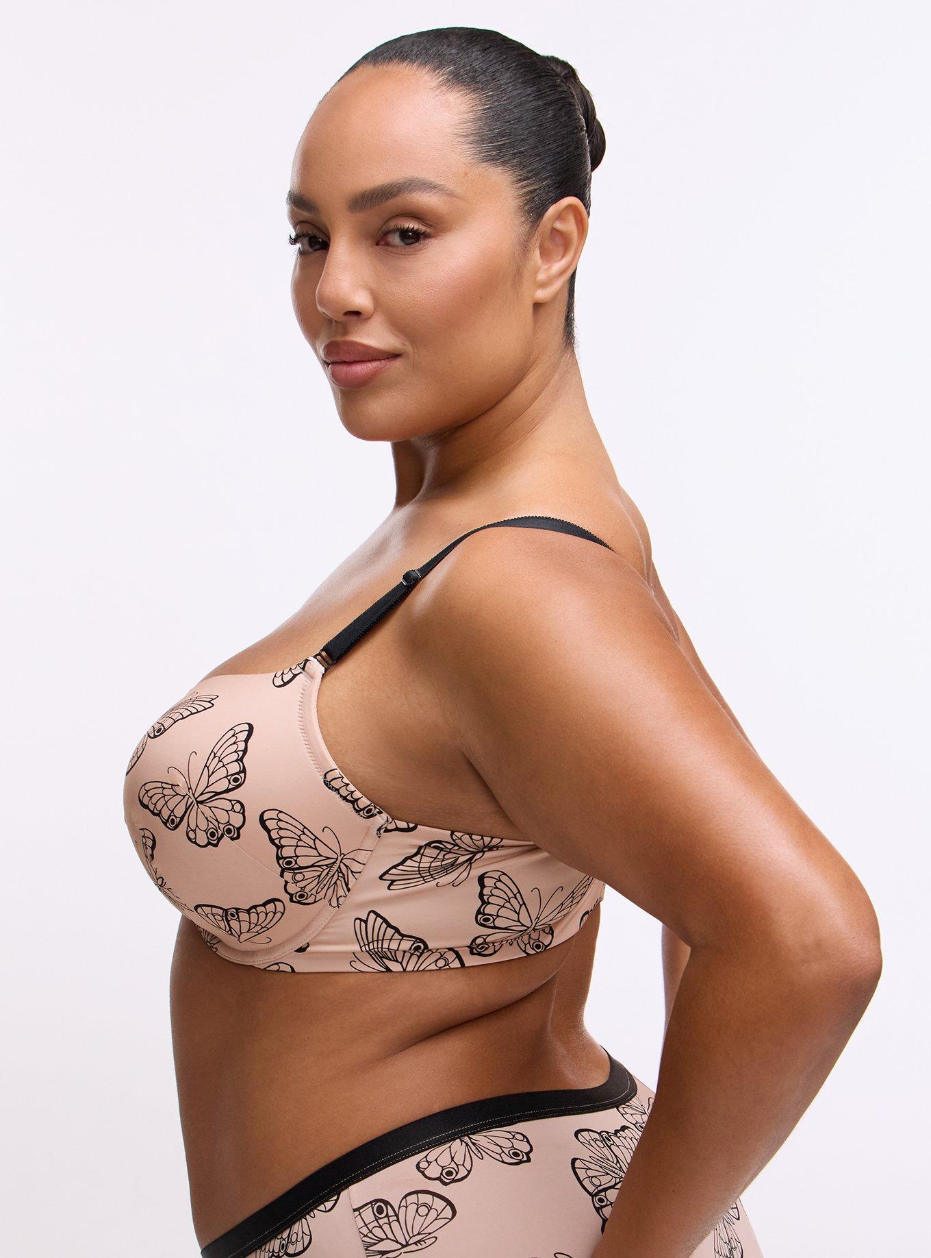 Perfect Coverage Push-Up Smooth Front-Close Bra, DELICATE BUTTERFLIES  ROSE, alternate