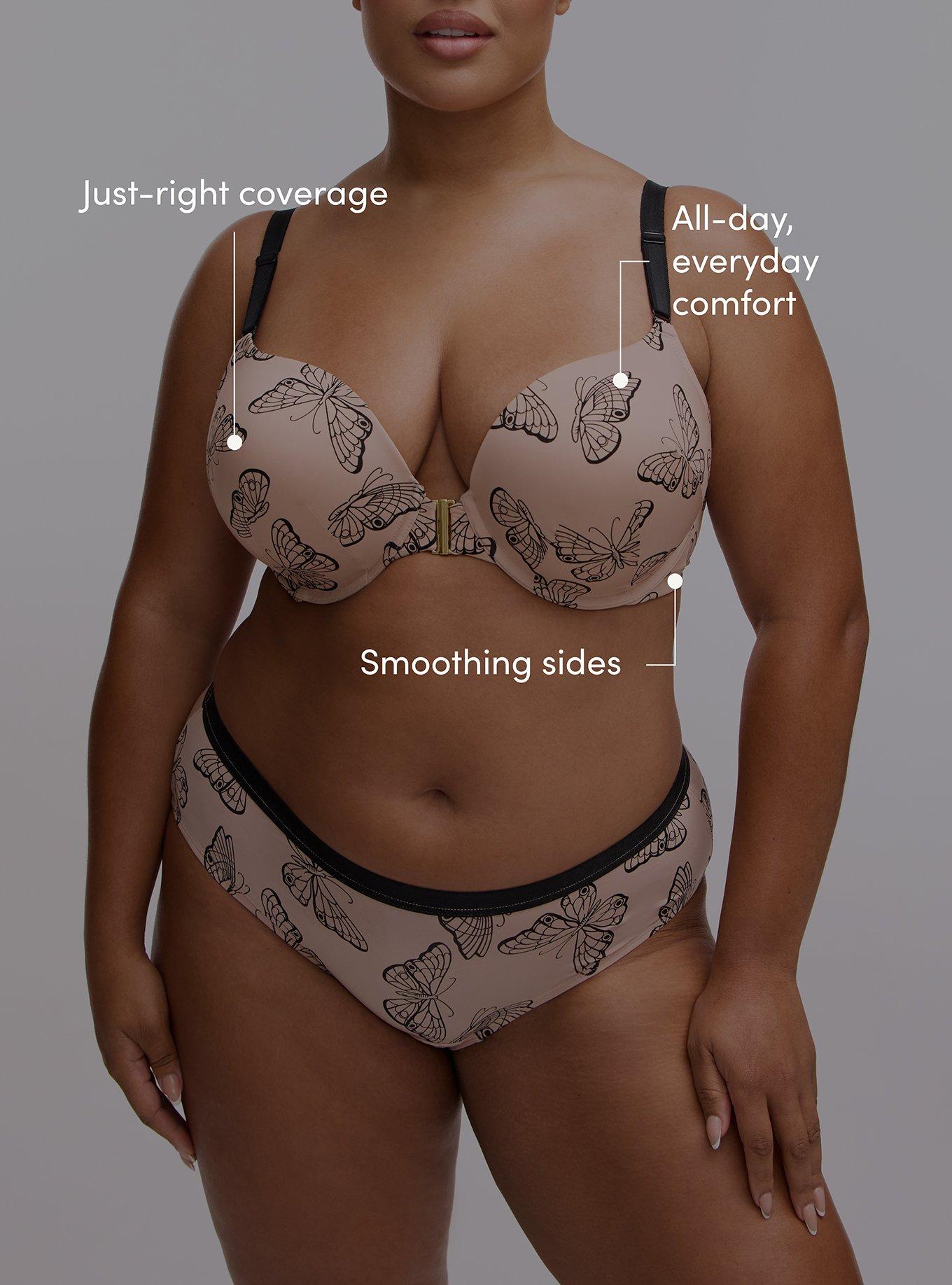 Perfect Coverage Push-Up Smooth Front-Close Bra, DELICATE BUTTERFLIES  ROSE, alternate