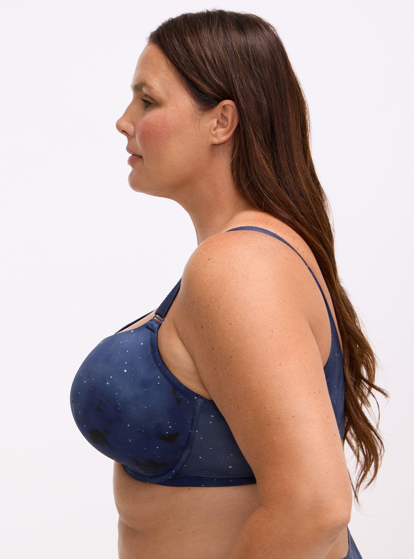 Plus Size T-Shirt Push Up Print Front Close 360 Back Bra, SKYLAR GALAXY NAVY, alternate
