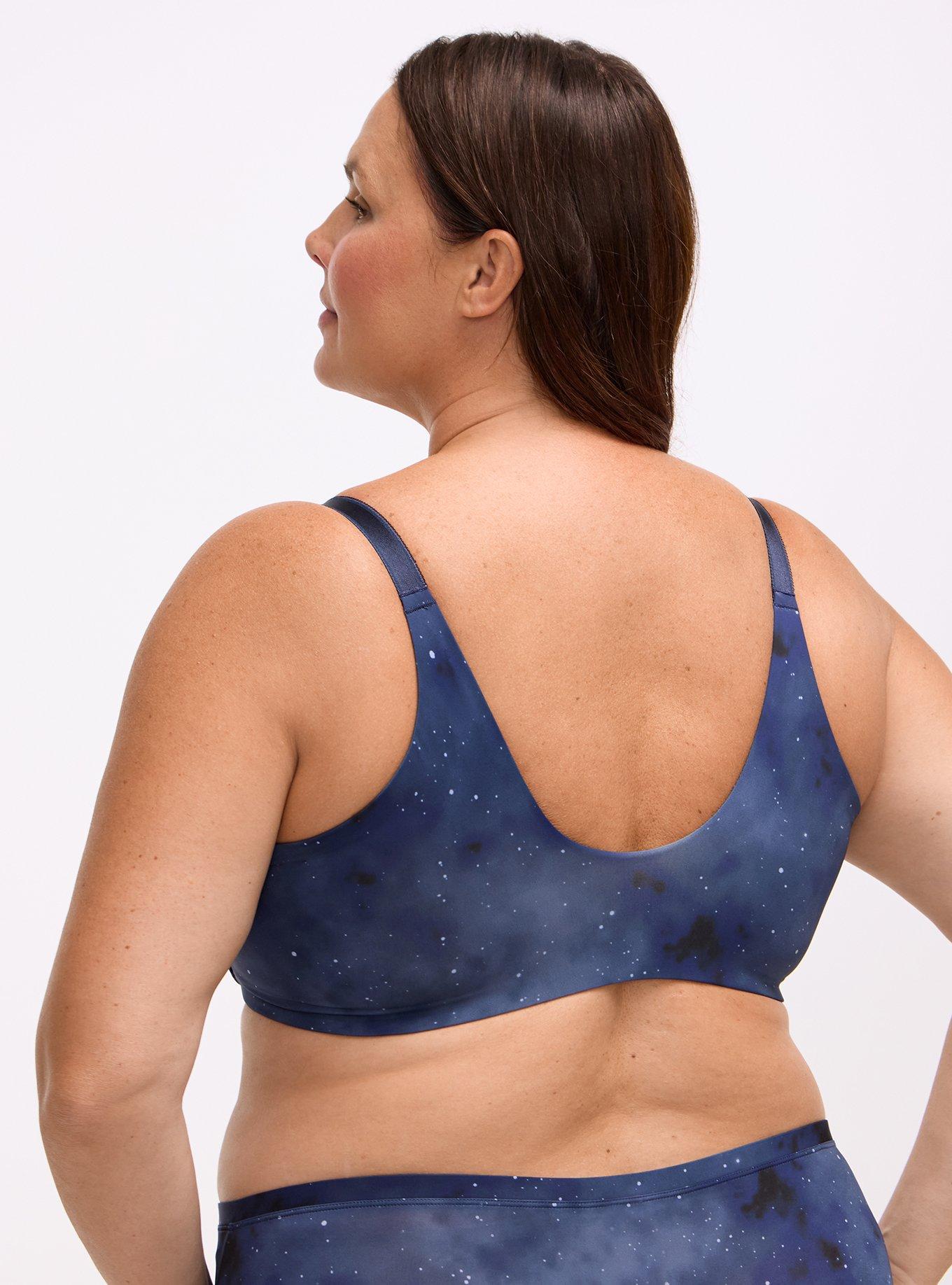 Plus Size T-Shirt Push Up Print Front Close 360 Back Bra, SKYLAR GALAXY NAVY, alternate
