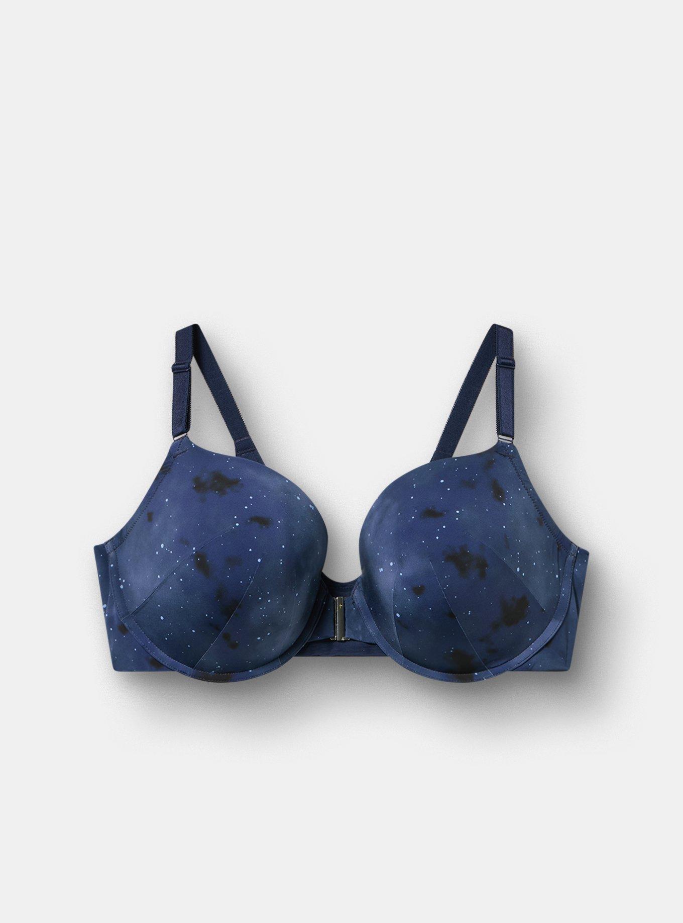 Plus Size T-Shirt Push Up Print Front Close 360 Back Bra, SKYLAR GALAXY NAVY, hi-res